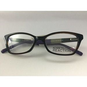 New Kenneth Cole Reaction Eyeglasses Dark Brown/Purple 52-16-140 Frames